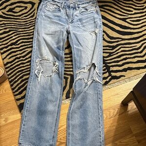 NWOT.  American Eagle Outfitters Ripped Light Blue Boyfriend Jeans